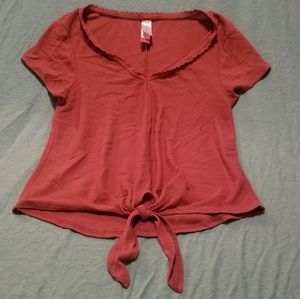 Coral Knotted Shirt